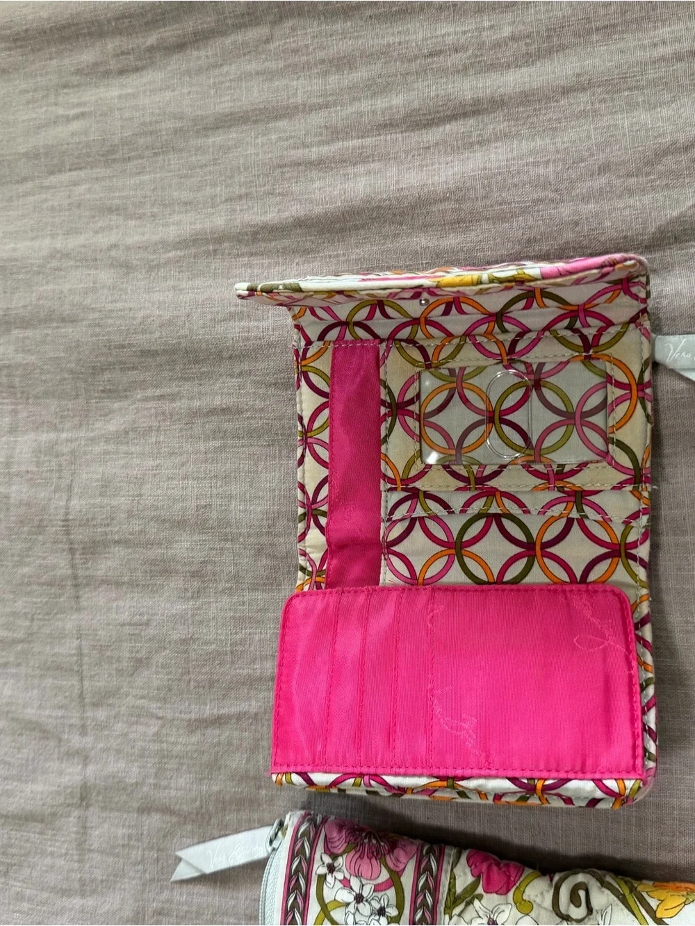 Vera Bradley 2011 Tea Garden Floral Quilted Tote Bag Matching Wallets Preppy
